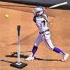 PLAYAPUT Portable Batting Tee for Baseball and Softball, Height Adjustable from 24 to 46 Inches, Black and Silver - 2 of 4