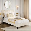 Full Size Bed Frame, Adjustable Headboard, Linen Upholstered Platform Bed, Wooden Slats Support, No Box Spring Needed, Easy Assembly - 3 of 4