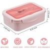 Bento Boxes for Adults - 1100 ML Bento Lunch Box For Kids Childrens With Spoon & Fork - Durable for On-the-Go Meal, BPA-Free and Food-Safe Materials - 3 of 4