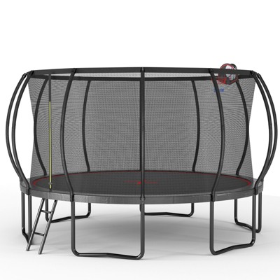 Vynxaria 14FT trampoline Pumpkin- Black Red- fframe height 90cm