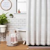 Textured Stripe Shower Curtain White - Hearth & Hand™ with Magnolia - image 2 of 3