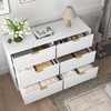 Gulches Modern 6-Drawer Dresser with Wavy Pattern Panels - White Chest of Drawers for Bedroom, Living Room, Hallway, Entryway - 3 of 4
