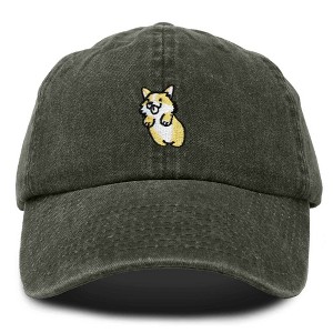 Dalix Leaping Corgi Embroidered Cap Cotton Baseball Hat Nautical Womens - 1 of 4