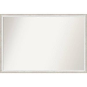 38"x26" Non-Beveled Wood Wall Mirror, Modern Rectangle, Silver Frame - Amanti Art - 1 of 4