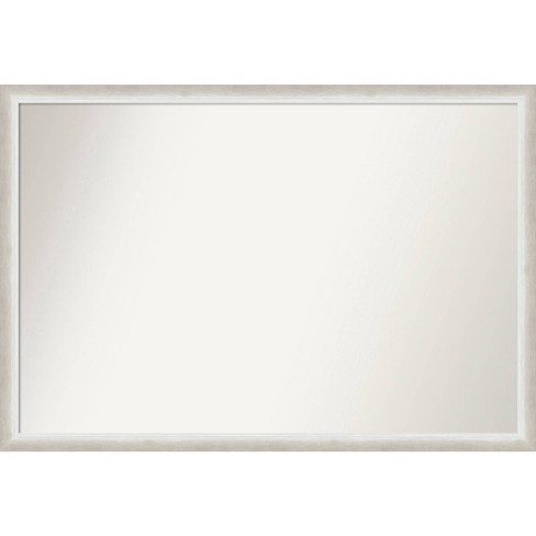 38"x26" Non-Beveled Wood Wall Mirror, Modern Rectangle, Silver Frame - Amanti Art - image 1 of 4