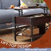 Coffee Table, 41.3" Lift Top Coffee Table with 4 Wheels, Hidden Compartment, Storage Shelf and Lift Tabletop - 2 of 4