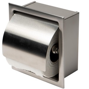 ALFI ABTP77-BSS Brushed Stainless Steel Recessed Toilet Paper Holder with Cover - 1 of 4