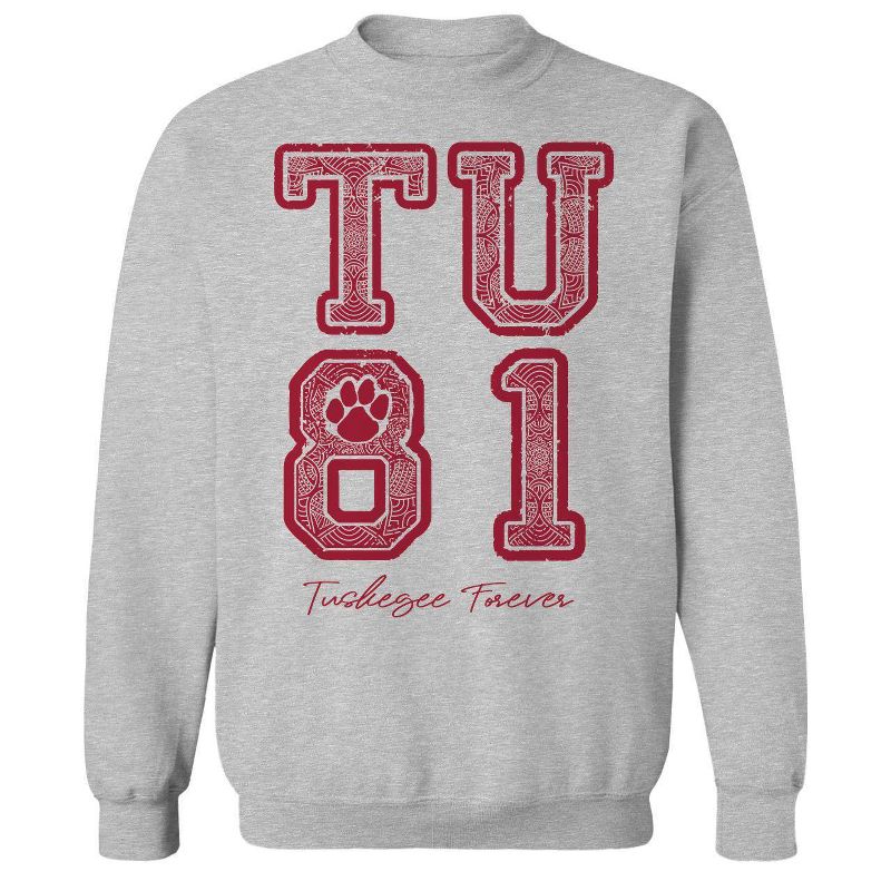 NCAA Tuskegee Gray Crew Fleece Sweatshirt, 1 of 2