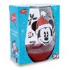 Silver Buffalo Disney Mickey Mouse Santa Hat Teardrop Stemless Wine Glass | Holds 20 Ounces - 2 of 4