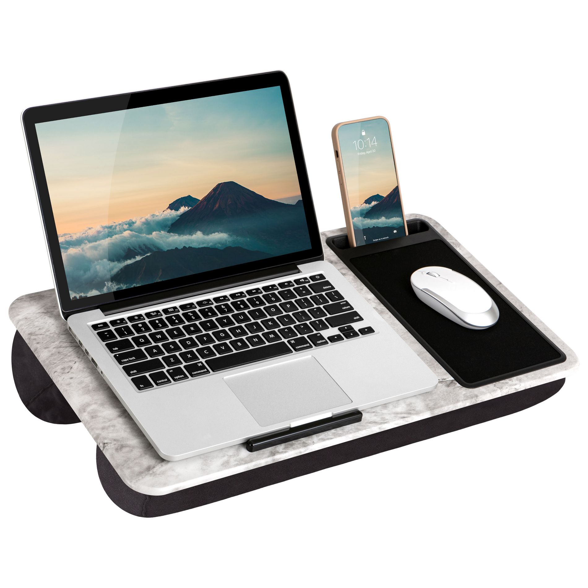 LAPGEAR Home Office Lap Desk, White Marble