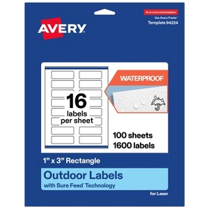 Avery Outdoor Waterproof Labels, 1" x 3" Rectangle - 1 of 4