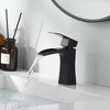Sumerain Matte Black Waterfall Deck Mount Bathroom Sink Faucet Single Handle, 304 Stainless Steel - 2 of 4