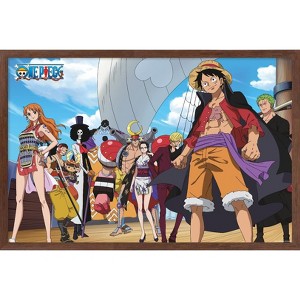 Trends International One Piece: Wano Country - Sailing Crew Framed Wall Poster Prints - 1 of 4