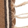Storied Home Cotton Blend Throw with Stripes and Fringe, Rust Color, Natural and Black - 3 of 4