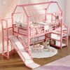 KTMBDW Full Size Loft Bed with House-Shaped Roof, Metal Full Loft Bed for Teen/Adult, Loft Beds with Safety Guard, Slide & Stairs - 3 of 4
