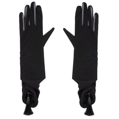 Lechery Women's Velvety Silky Opera Gloves With Tassel (1 Pair) - One ...