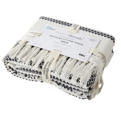 Slate Hilo Knitted Recycled Cotton 70" x 60" Throw Blanket