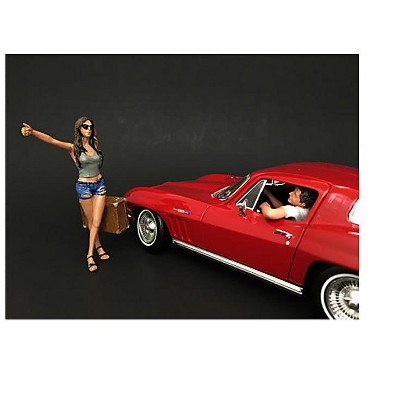 Hitchhiker 2 piece Figurine Set (Green Shirt) for 1/24 Scale Models by American Diorama