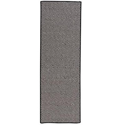 Colonial Mills Outdoor Houndstooth Tweed Braided Runner, Black 2'x6', Rectangle Shape