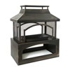 37" Outdoor Wood Burning Fireplace, Metal Chiminea Fire Pit with Log Grate and Poker, Outdoor Chimney Fireplace for Garden Yard Patio - 3 of 4