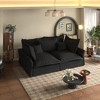 CAVINAS Modern Upholstered Loveseat Sofa, Deep Seat Couches with Multiple Large Soft Pillows, Convertible Deep Seat Chaise Longue, Cloud Couch Sofa - 2 of 4