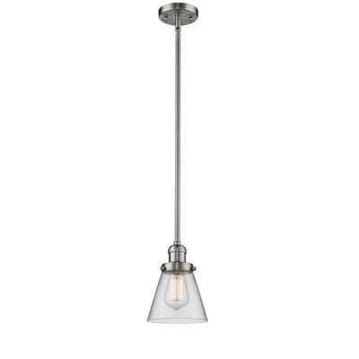 Cone - 1 Light Stem Hung Mini Pendant In Industrial Style-8 Inches Tall and 6 Inches Wide