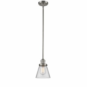 Cone - 1 Light Stem Hung Mini Pendant In Industrial Style-8 Inches Tall and 6 Inches Wide - 1 of 1