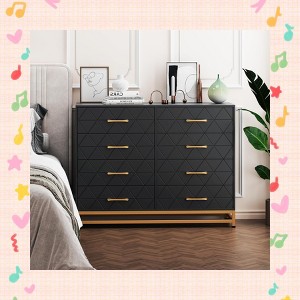 Garvee 8 Drawer Dresser for Bedroom - Elegant Chest of Drawers & TV Stand with Lacquered Finish, Space-Saving Design - 1 of 4