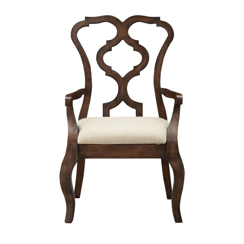 Set of 2 Chateau Upholstered Dining Arm Chairs Brown - Treasure Trove Accents, 3 of 7