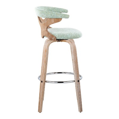 Gardenia Green Wood and Metal Swivel Barstool Set
