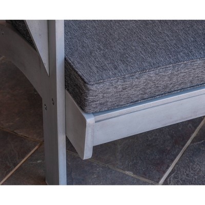 Rockport Gray Acacia Wood Outdoor Chair with Cushion