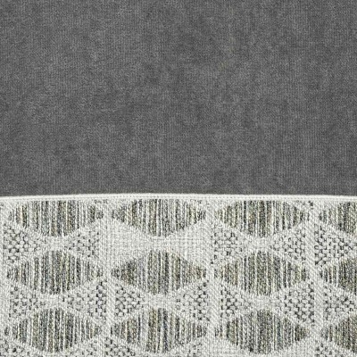 Nickel Gray Cotton Bath Towel with Chenille Border
