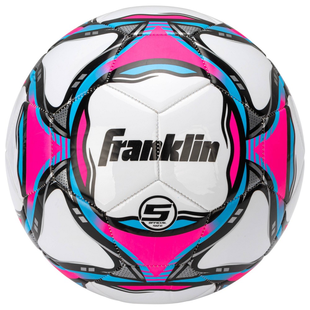 Franklin Sports 2025 Girls' Size 5 Competition Soccerball - Pink/Teal