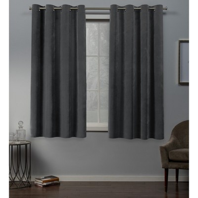 Exclusive Home Velvet Heavyweight Grommet Top Window Curtain Panel Pair