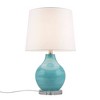 Hampton Hill 14"x23.5" Maelle Blue Aqua Swirl Blown Glass Table Lamp: Acrylic Base, White Drum Shade - 2 of 4