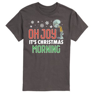 Men's - SpongeBob SquarePants - Oh Joy It's Christmas Morning Squidward Short Sleeve Graphic T-Shirt - 1 of 4