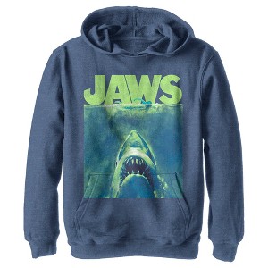 Boy's Jaws Neon Poster Pull Over Hoodie - 1 of 4