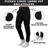 Women's Loose Fit  Fleece-Lined Open Bottom Sweatpants -3 Pack - 2 of 4