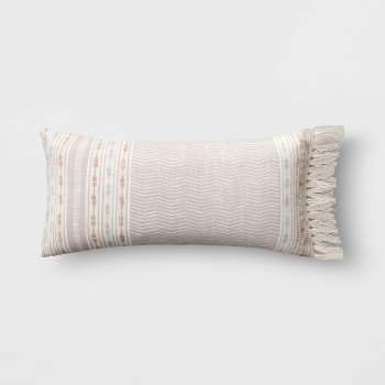Zig Zag Lumbar Outdoor Throw Pillow Tan - Threshold™