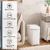 Aoibox 2 Pack 2.7 Gal Bathroom Trash Can with Lid, Automatic Touchless Smart Garbage Can, Slim Motion Sensor Waterproof Plastic Bin for Kitchen Toilet - 2 of 4