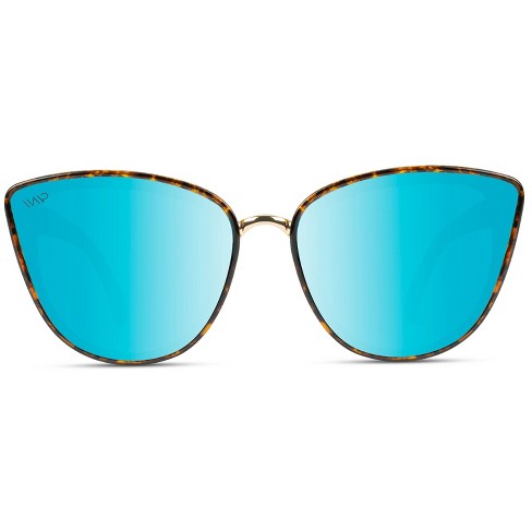 Blue lens cheap cat eye sunglasses