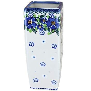 Blue Rose Polish Pottery W07 Galia Square Vase