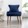 Roundhill Furniture Lindale Contemporary Velvet Upholstered Nailhead Trim Accent Chair, Blue - 2 of 4