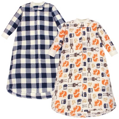 Hudson Baby Infant Boys Long-Sleeve Fleece Sleeping Bag, Forest, 0-9 Months