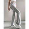 Womens Soft Knit Wide Leg Lounge Pants Casual Relaxed Comfy Loose Ribbed Pajama Pants - 4 of 4