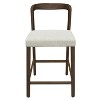 Christopher Knight Home Sonore Contemporary Rubberwood Upholstered Counter Stools with Curved Open Back (Set of 2) - 4 of 4