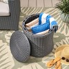 Vynxaria Patio Coffee Tables - Dark Gray, Weather-Resistant Side Table - 4 of 4