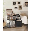 HDZNVF Record Player Stand, 3-Tier Side Table, Vinyl Record Storage up to 140 Albums, Rustic Brown - 2 of 4