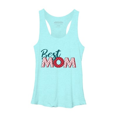Women's Design By Humans Best Mom Heart Pattern By Semir Racerback Tank Top