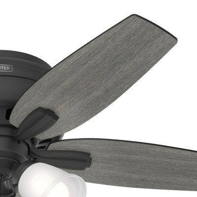 42" Matte Black Low Profile Ceiling Fan with LED Light